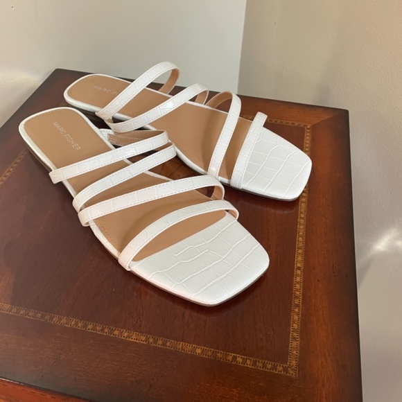 Marc Fisher Croc Embossed Strappy Sandal - Picture 4 of 10